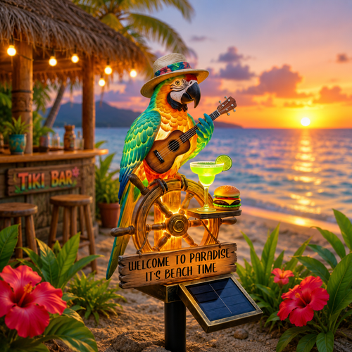 🔥Last Day 49% OFF Sola🔥-🌴Powered Parrot Garden Light- 'Welcome to Paradise'