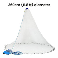 360cm (11.8 ft) diameter