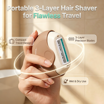 🔥 Summer Limited Deal: 49% OFF ☀️ Portable 3-Layer Hair Shaver with Rotating Cover