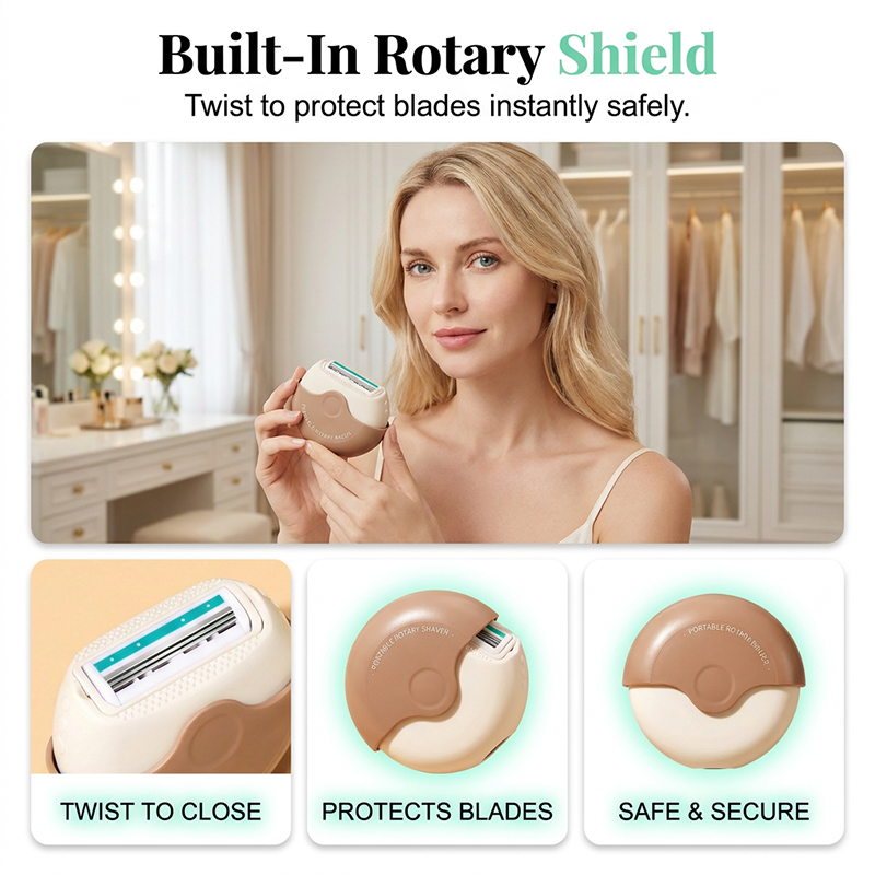 🔥 Summer Limited Deal: 49% OFF ☀️ Portable 3-Layer Hair Shaver with Rotating Cover