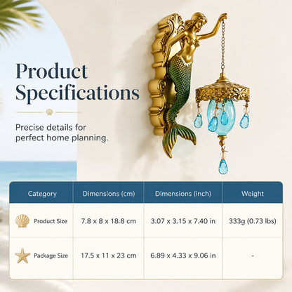 🌊🧜‍♀️Vintage Mermaid Wall Sconce – For Indoor and Outdoor Use🕯️